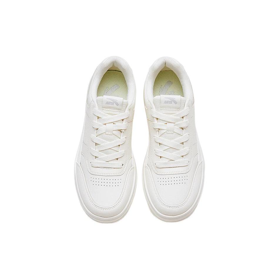 Anta Slip Resistant Cushioning Abrasion Resistant Low top Skateboard Shoes Women's White 922338065-1