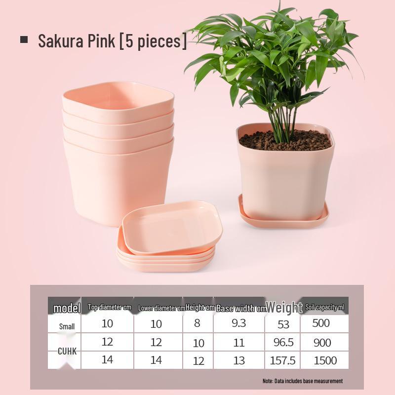 Nordic Style Thickened PP Plastic Square Flower Pot for Seedlings and Succulents