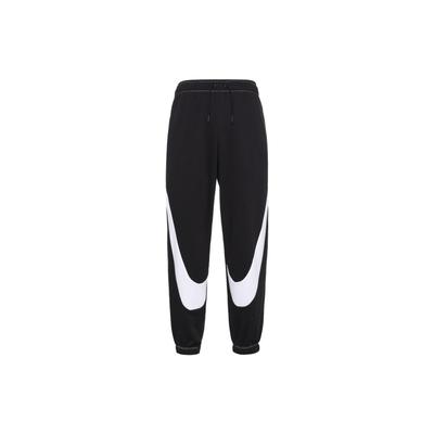 Calças esportivas longas com logo grande simétrico, cintura média, femininas, pretas, DD5583-010