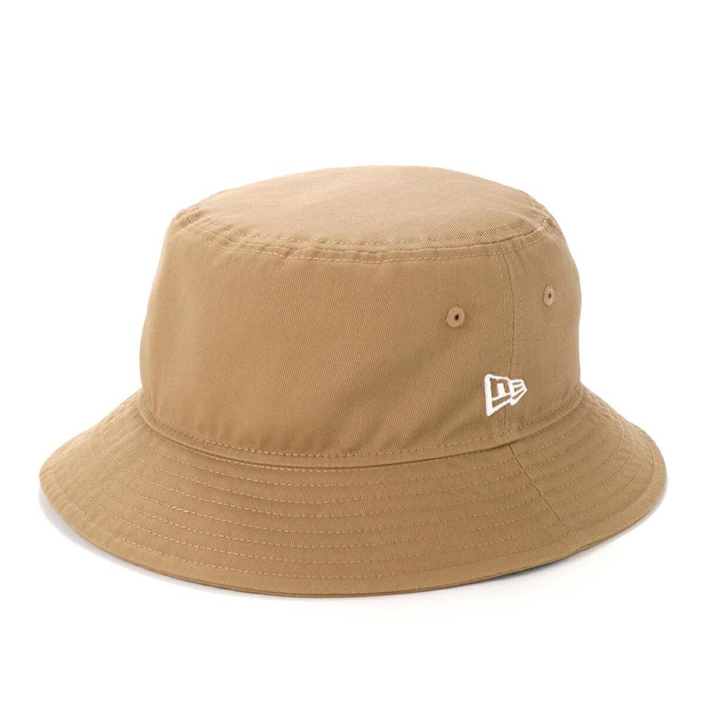 New Era KHA WHI Twill Cotton Bucket Size 22J BUCKET-01 Hat, Khaki, S/M,