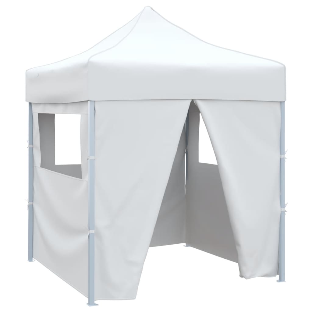 Professional Foldable Party Tent with 4 Side Walls 2*2 M Steel White