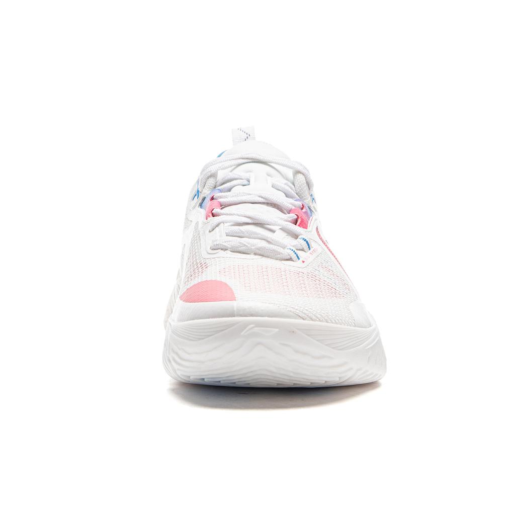 New LiNing Speed 10 Cushioning, Wear Resistant Low Top Basketball Shoes Men's White Pink Blue ABAT085-76