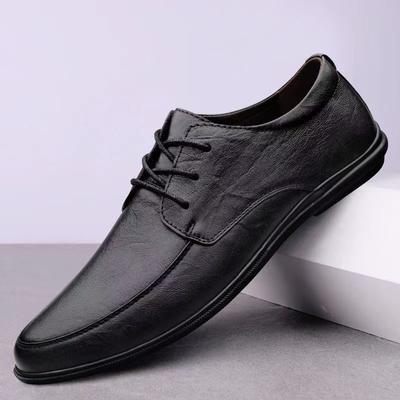 Herren Freizeitschuhe aus Leder Herbst Flache Herrenschuhe Bequeme Fahrschuhe Arbeitsschuhe Mode Britisch Business