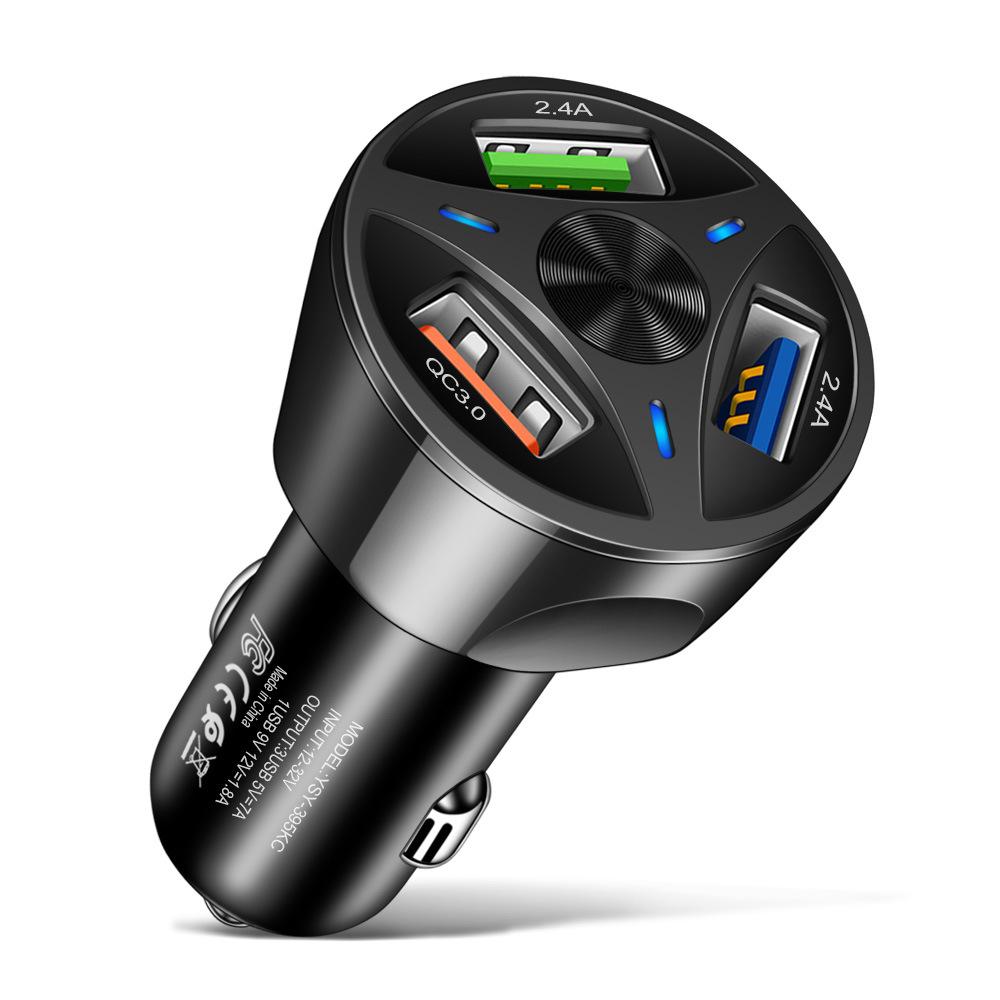 7A 3USB QC3.0 Car Charger Fast Charging 3 Ports For iPhone For Samsung Mobile Phone Car Charger Adapter For Car Use Charger