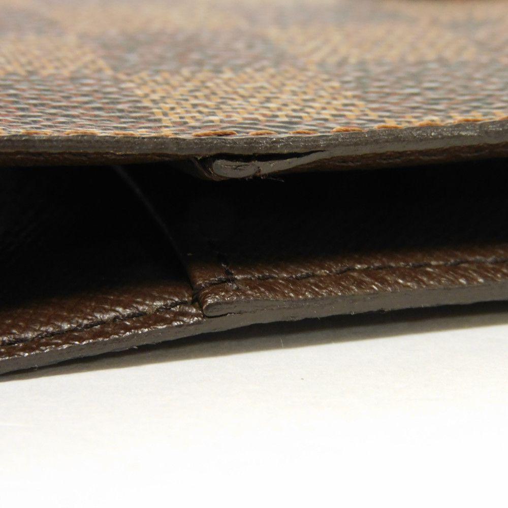 Used Louis Vuitton Damier Card Case, 12564 Agenda PM R20700 8001 Logo Brown Diary with 6 Holes and Checkered Pattern