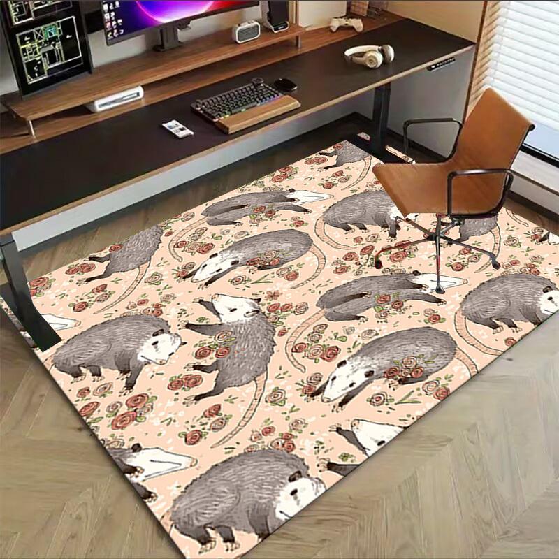 1PC Possums Flowers Non-Slip Floor carpet, Office, family, bedroom, Studio - Large Area Rug,Decorative Mat, Longlasting Material-C0467