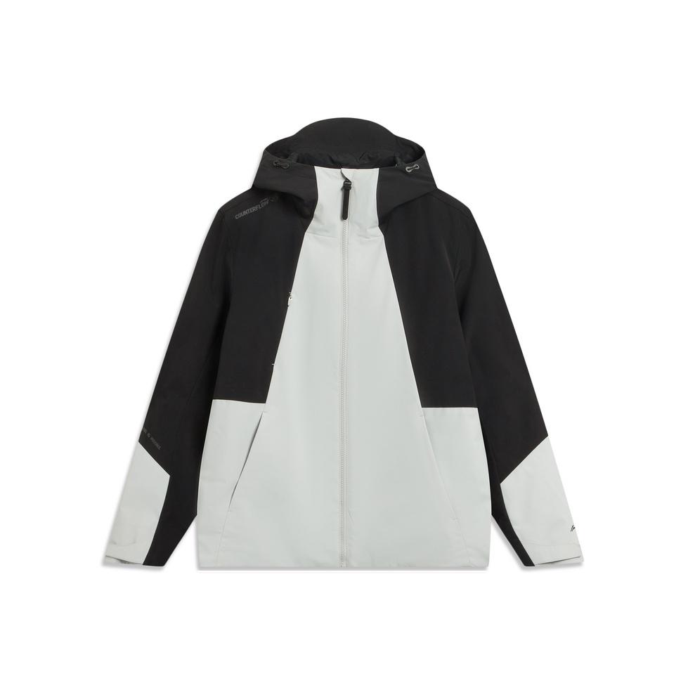 Li Ning Outdoor CF Shell Three-In-One Fleece Warm Water-Repellent Loose Sports Windbreaker Jacket Men Jackets Crystal-Gray Black AWBV089-1