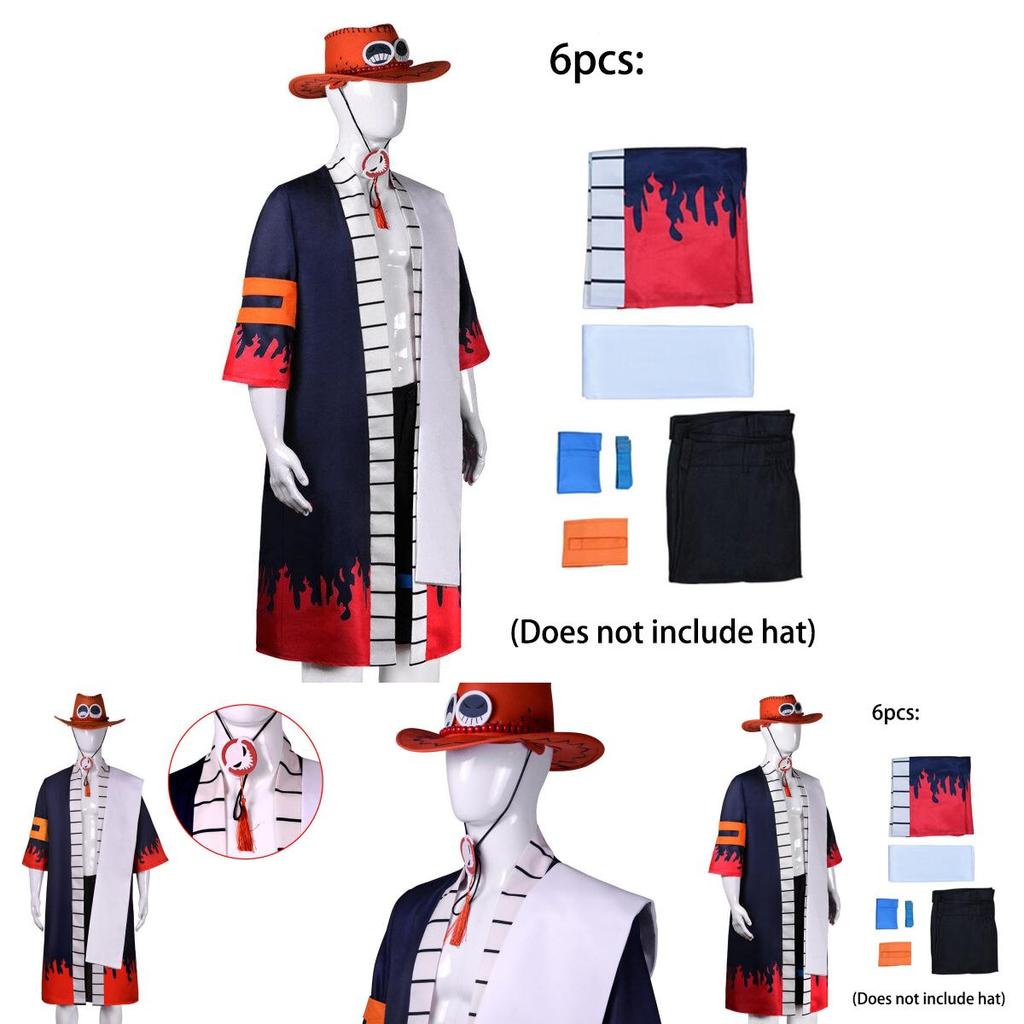 Costum Cosplay Portgas·d· Ace Pentru Adulți Uniformă Personaj One Piece Foarte Restaurată