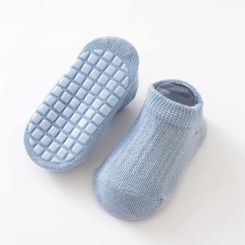 Yaz Bebek Kısa Çoraplar Tod dler Kauçuk Taban Kaymaz Zemin Çorabı Düz Renk Bebek Ayak Bileği Çorapları Çocuk Yumuşak Pamuklu Çoraplar Sox