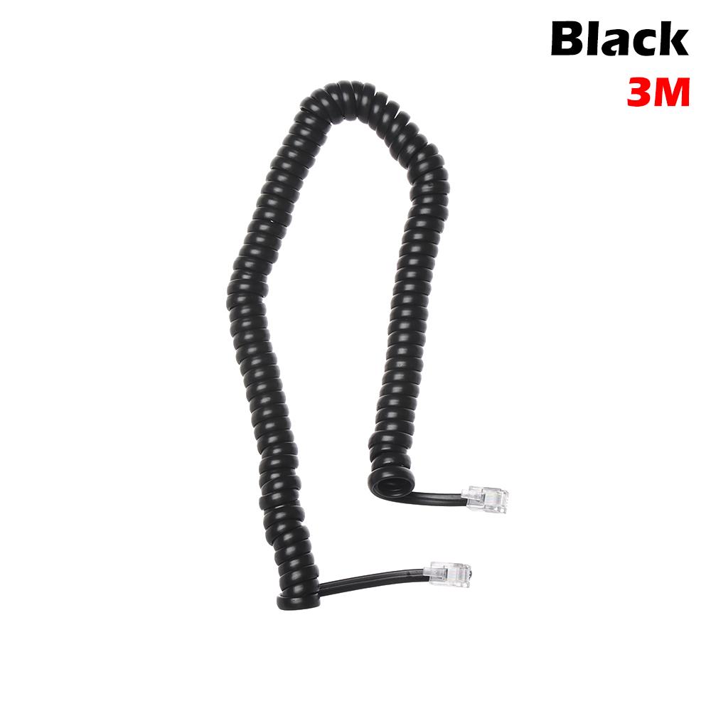 Telephone Cord Straighten 2m/3m Handset Line Machine Spiral Curve 4P4C Connector Copper Wire Phone Volume Curve Handset Cable