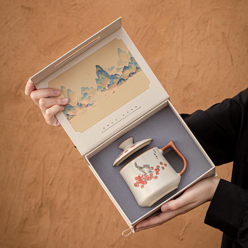 Shangqi Ru Kiln Ceramic Tea Cup with Lid