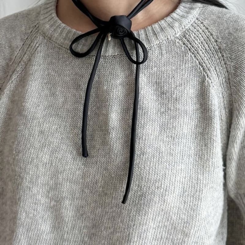 Oar Classic Rose Choker Necklace[Black]