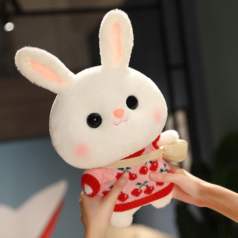 Weiches Kaninchen Lalafanfan Kaninchen Café Mädchen Plüschtier Niedlich 30cm Kawaii Lalafanfan Puppe mit Brille mit Kleidung Spielzeug Geschenk