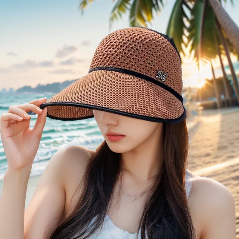 Sunshade Hat for Women In Summer Face Covering, Large Eave Sun Protection Fashionable and Versatile Empty Top Hat for Summer