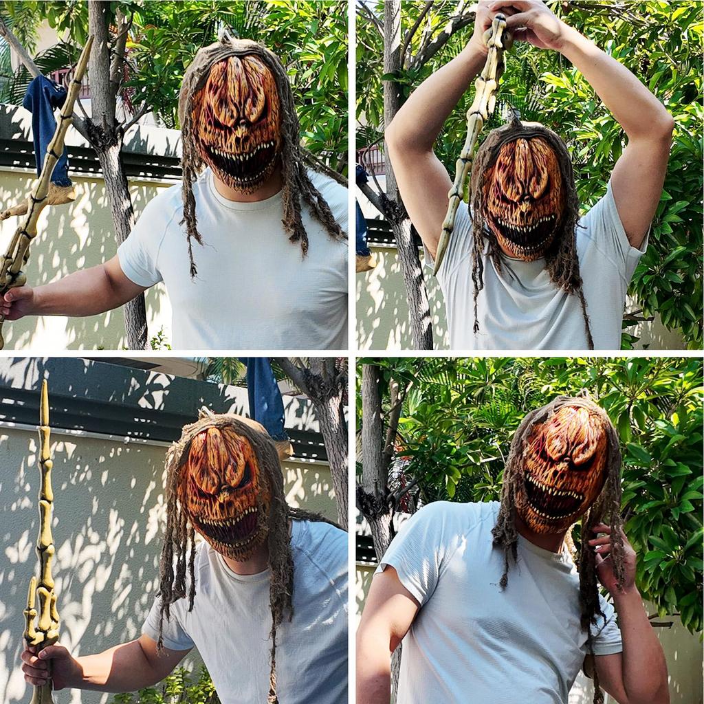 Gruselige Kürbis-Maskerade Horror Cosplay Kostüm Gesichtsabdeckung Gruseliges Cosplay Party Verkleidungszubehör Für Karneval Feiertage
