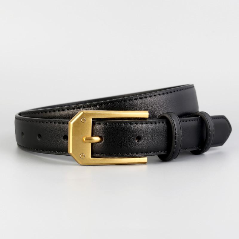 

Leather Womens Belt With Alloy Pin Buckle For Casual And Office Wear чёрный
