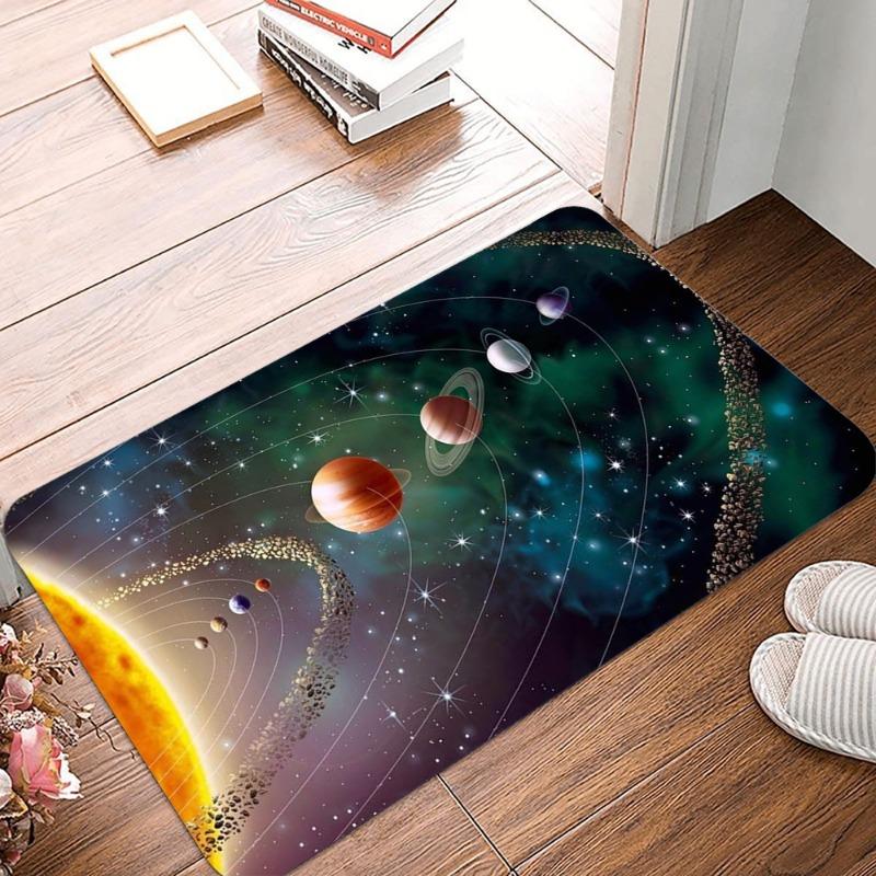 Cosmic Planet Printed Non-Slip Waterproof Doormat Easy Clean Entrance Floor Mat Home Decor Durable Retro Classic and Beautiful