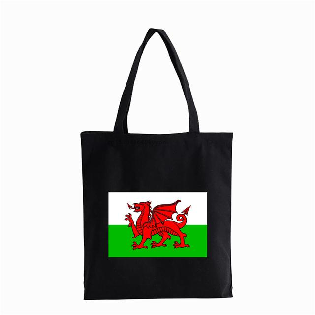 Aidegou20 Wales Dragon Rugby Football Heren Dames 6 Nations Rode Top Welsh bedrukt Shopper Tas Tienerstudenten Handtassen Schoudertas 34*42cm
