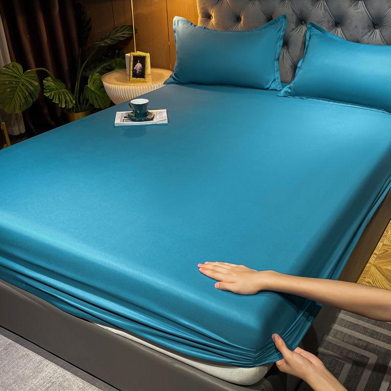 New Skincare Wash Cotton Matte Fitted Sheet Summer Refreshing Bed Cover Mattress Protector Cover Single Double Single Fitted Sheet
