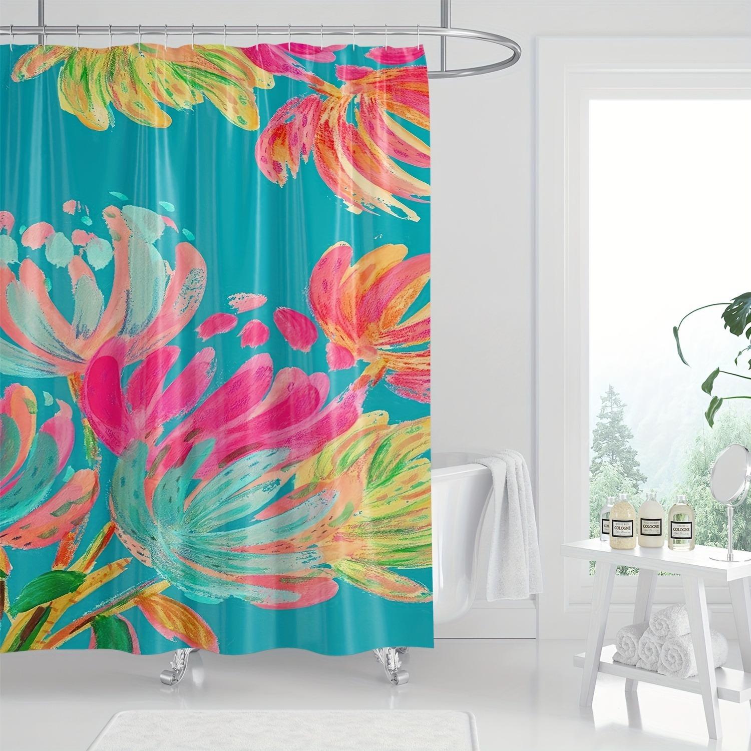 

Watercolor Paintings Are Vivid Shower Curtain Washable Dirt-Resistant Shower Head Waterproof Polyester Bath Curtain W60H190(CM)-1 Pcs
