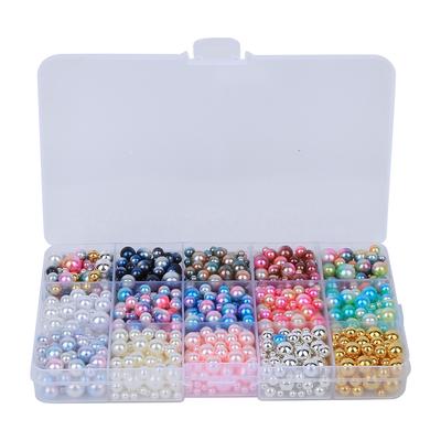 1140 Stück Box ABS Imitationsperlen Rund Ohne Loch Farbige Künstliche Perlen für Schmuck DIY