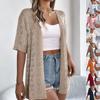 Women's Spring and Summer Hollow Short-sleeved Knitted Cardigan Vacation Sunscreen Cardigan