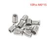 Hex Socket Insert Nuts 10pcs Threaded Embedded Fasteners Heavy Duty Hardware for Woodworking Cabinet Furniture Installation