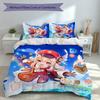 3pcs Genshin Impact Characters Duvet Cover Set, Includes 1 Duvet Cover and 2 Pillowcases,Skin-Friendly&Comfortable Fabric,Suitable Bedding Sets
