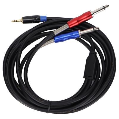 TC195BULS01 3,5 mm'den Çift 1/4 inç Mono Ses Adaptör Kablosu Ses Ekipmanları İçin 3m