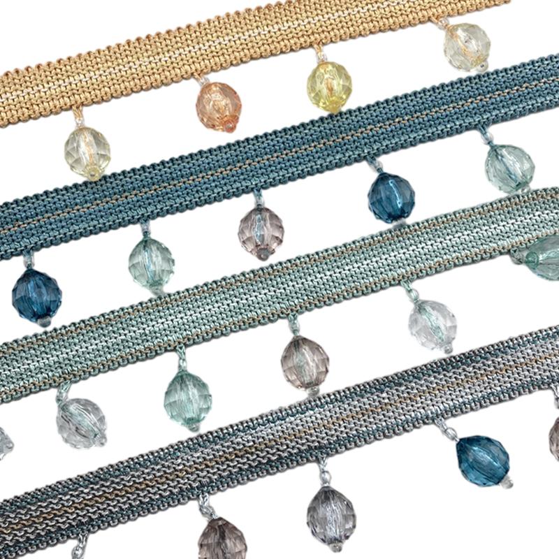 6/12 Meter Curtain Sofa Lace Tassel Fringe Lace Trim DIY Beads Curtain Drapery Trim Fringe Sewing Decor Upholstery Accessories