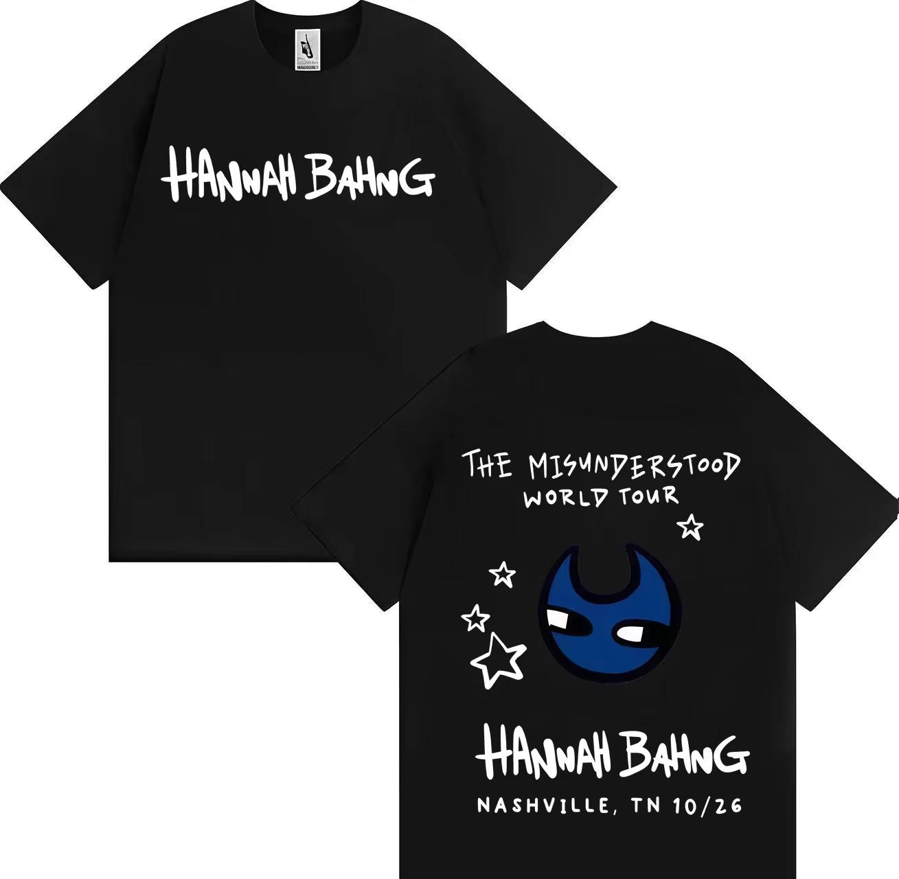 

Hannah Bahng The Misunderstood World Tour Unisex Women Clothes Hip Hop Style Retro Tee High Quality Fashion Unisexs Tshirts L