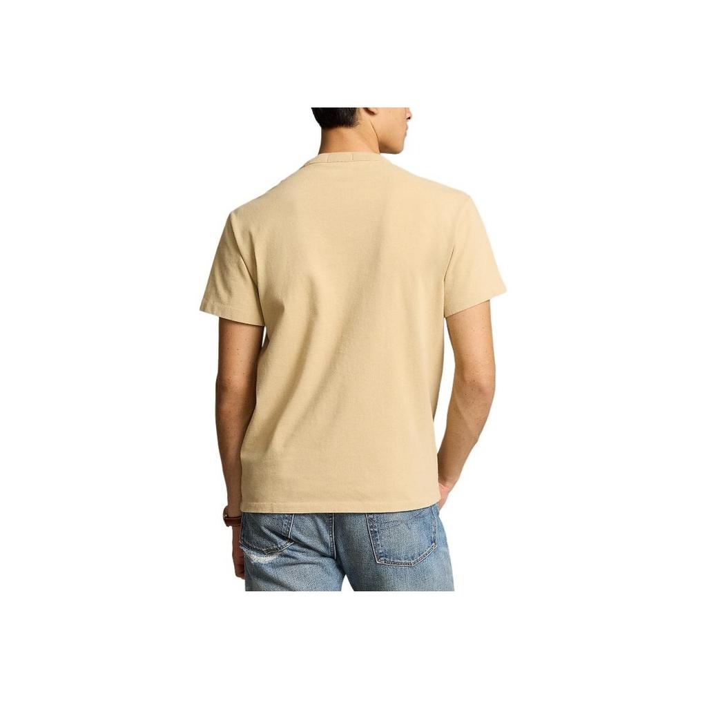 Polo Ralph Lauren Solid Color Big Pony Embroidered Casual Crew Neck Short Sleeve T-Shirt Men Tops Beach-Beige MNPOTSH1N822176-250