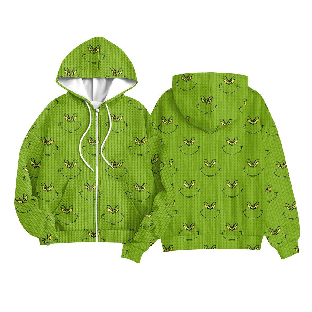 Children Girls And Boys Fashion Jacket Casual Printed Long-sleeved Hooded Cardigan Sweatshirts