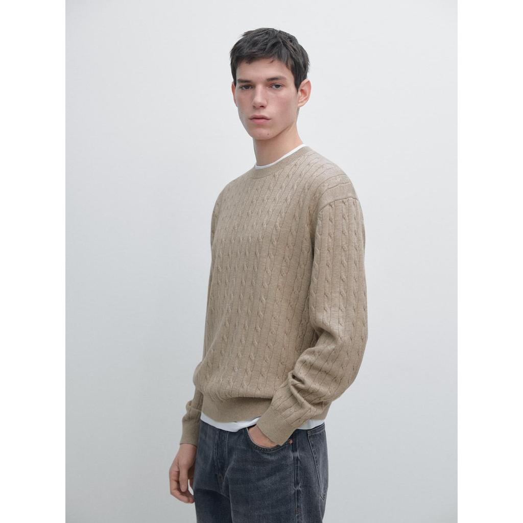 Masimodutti Cotton Cable Knit Sweater
