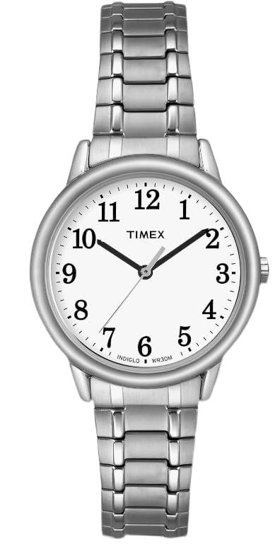 TIMEX Women's Easy Reader Watch TW2P78500, Quartz Movement, 3 ATM Water Resistance, Mineral Glass, White Dial, Brass [Parallel Import]