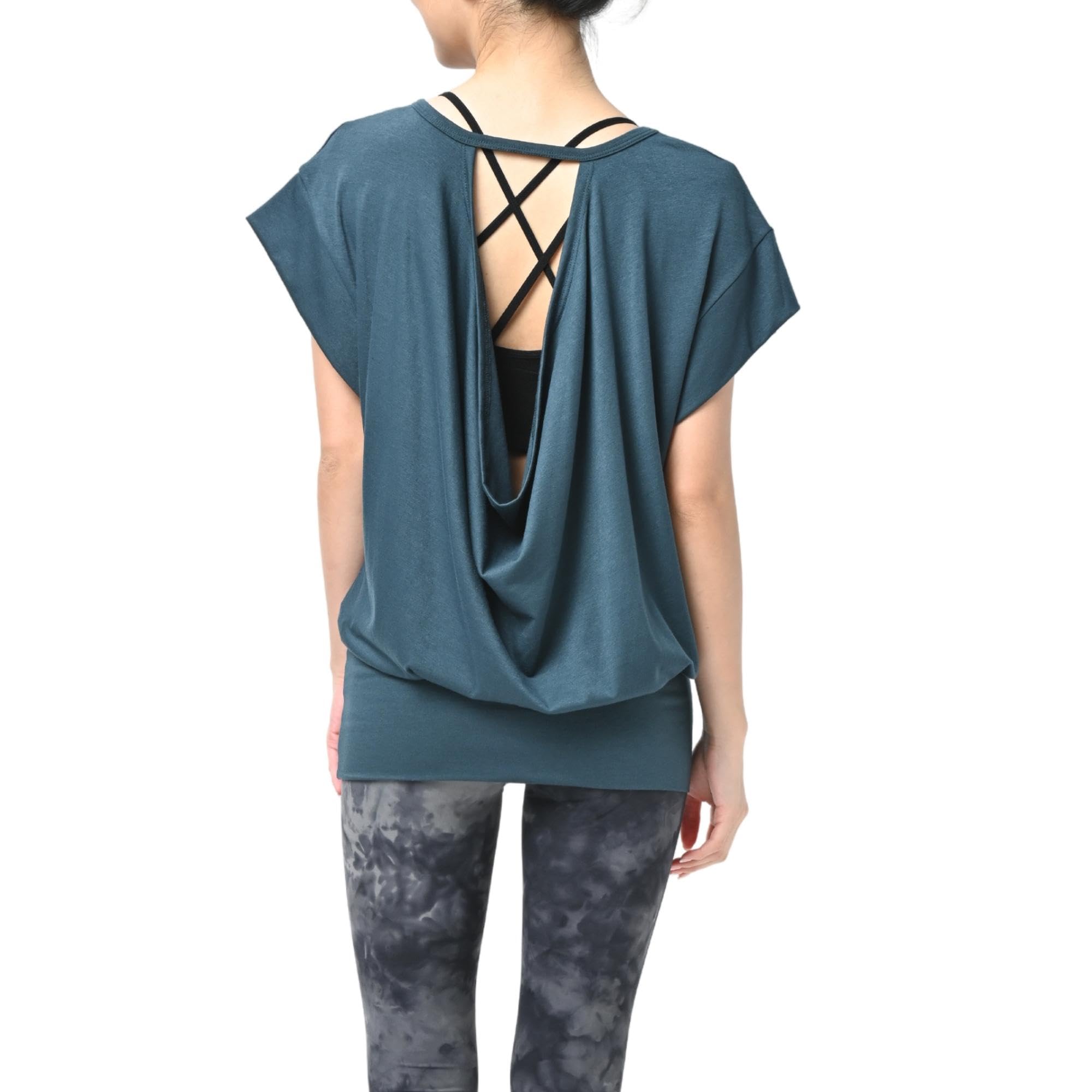 

Machikaada Йога Топ с коротким рукавом, рукавом-фонариком, длинной ребристой спинкой. Идеально подходит для жаркой погоды и подчеркивает фигуру. Размер 632. Женский топ, футболка, длина, подол, дизайн, йога,