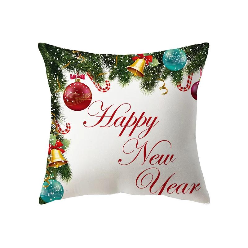Merry Christmas Cute Santa Claus Print Pattern Cushion Cover Home Living Room Sofa Decoration Square Pillow