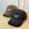 Hat Women's Autumn and Winter Warm Lamb Wool Face Revealing Small Baseball Cap Korean Version Thickened Plush Cute Peaked Cap Covering The Face