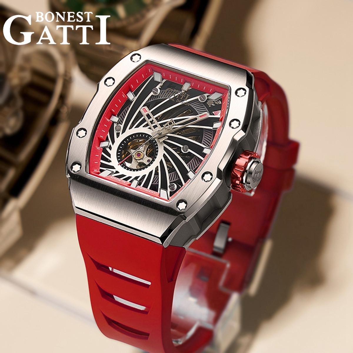 

Bonest Gatti Genuine Watch Мужские механические часы с двойной полостью