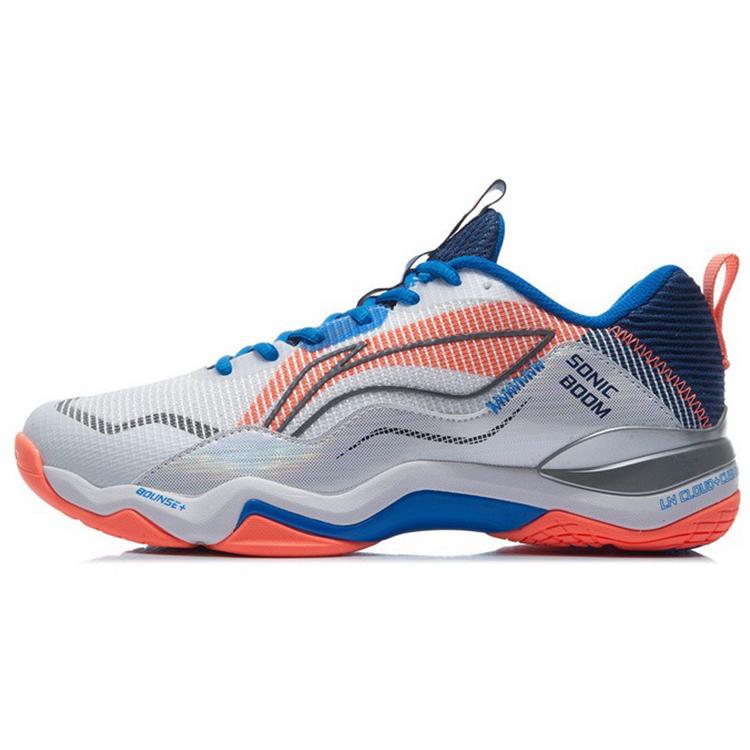 

New LINING Sonic Boom EG 3.0 Men s Professional Badminton Shoes White/Light Orange AYZR005-1 41
