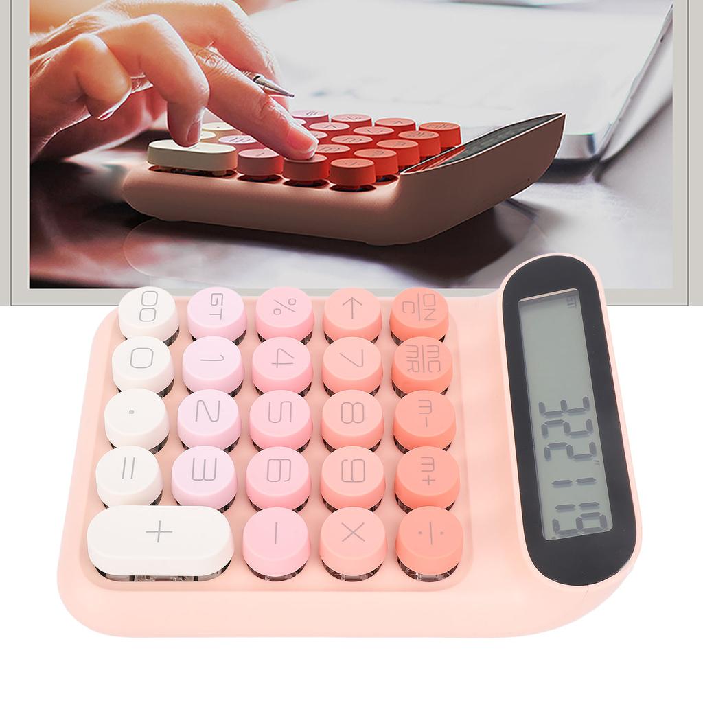 Mechanical Switch Calculator LCD Display 24 Keys Automatic Sleep Desktop Calculators for Business Of