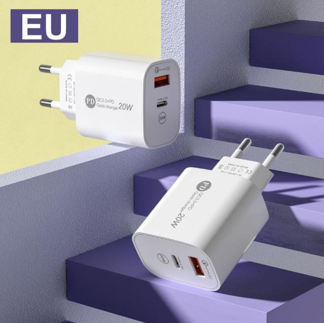 PD20W Dual-Port Charger for Apple Smartphones - Fast Quick Charge