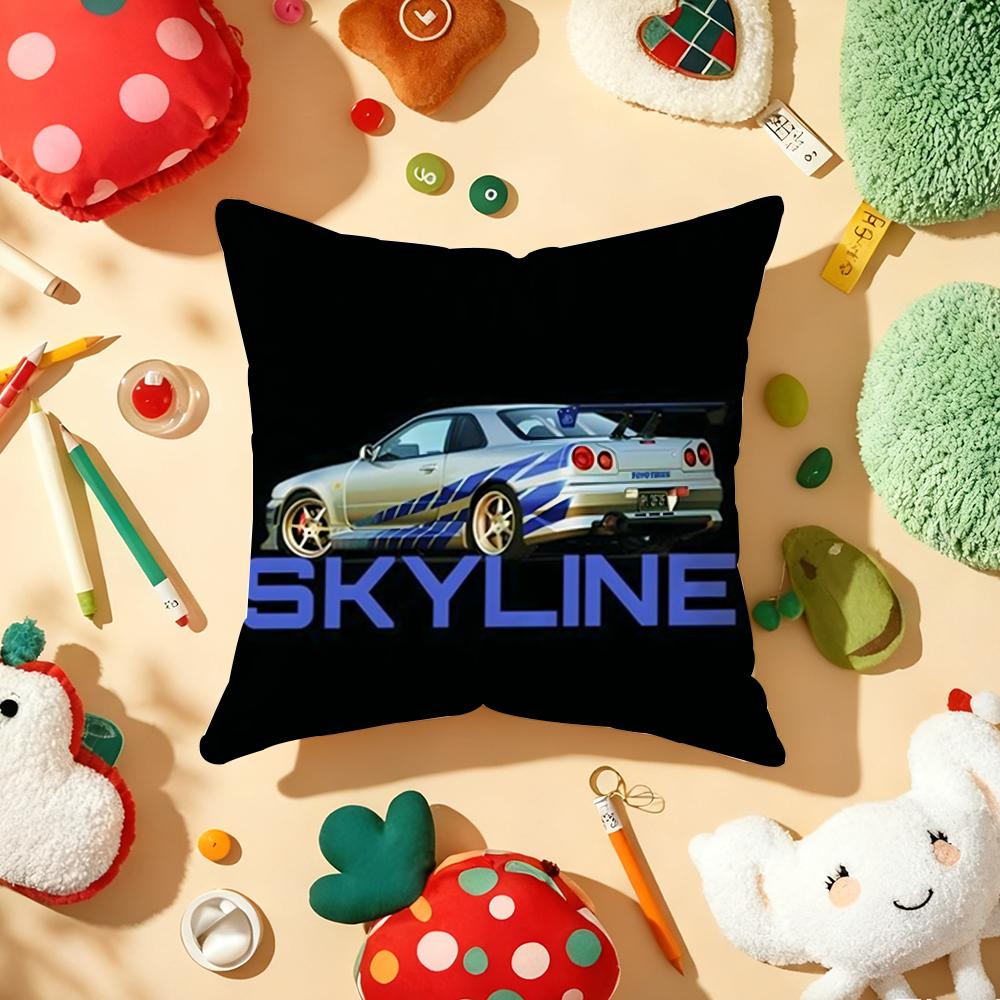 F-Fast And F-Furious R-R34 Cushion Cover Plush Fabric Soft Double-Sided Printed Sofa Warm Winter Home Gift Pillow Cover