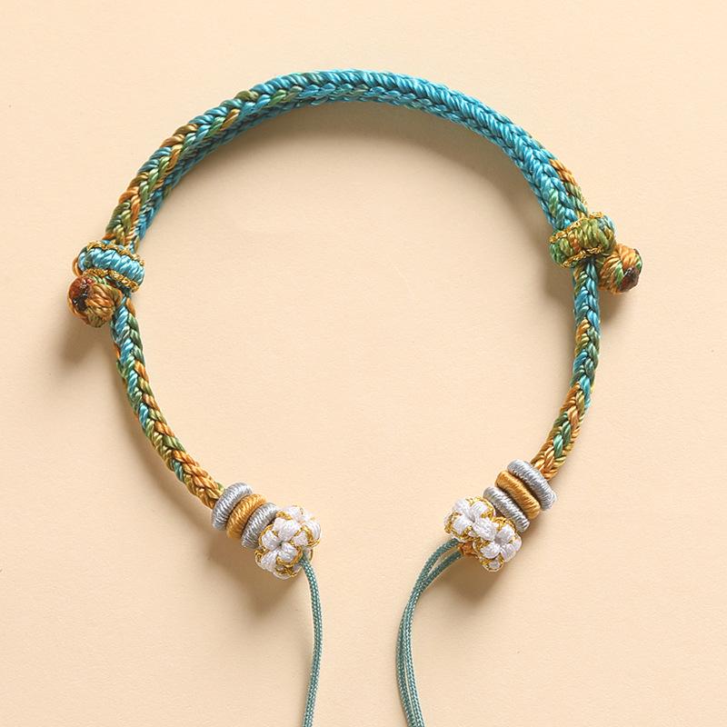 Achtsträngige handgeflochtene Kordel mit Panchang-Knoten für Damen-DIY-Schmuck - Goldener, Bernstein- oder Jadepfad.