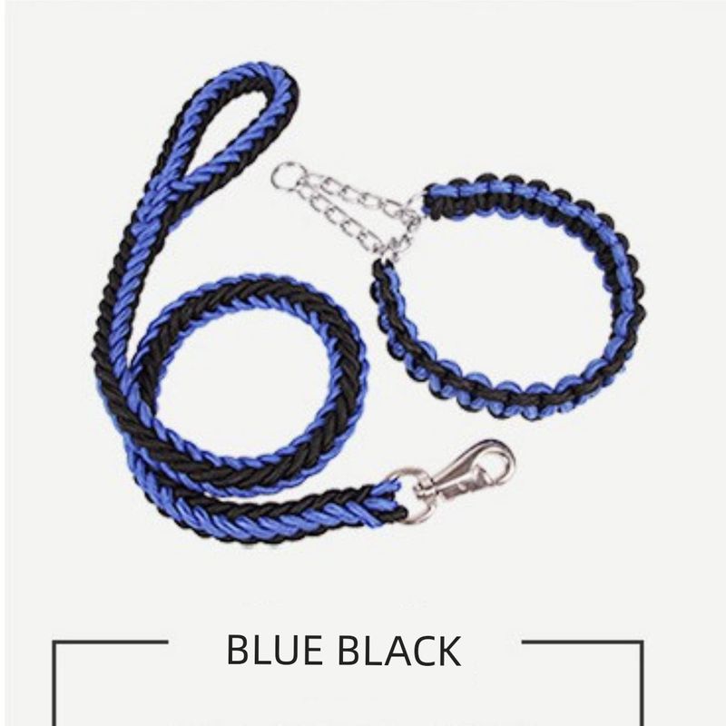 

Big Dog Cable Stitch Hand Holding Rope Medium Large Dog Reinforced Golden Retriever Labrador P Chain Dog Leash Pet Supplies S [Suggested 3.50 kg-7.50 kg]] Blue Black