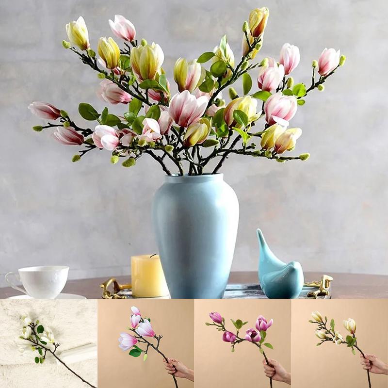 1PC Fake Flowers Wedding Decoration Bouquet New Simulation Magnolia Home Artificial Flowers DIY Multiple Options Available MIT