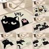 Welcome Door Mat Living Room Bedroom Black Cartoon Cat Decoration Carpet Wear-resistant Dirt Resistant Rug Home Decoration