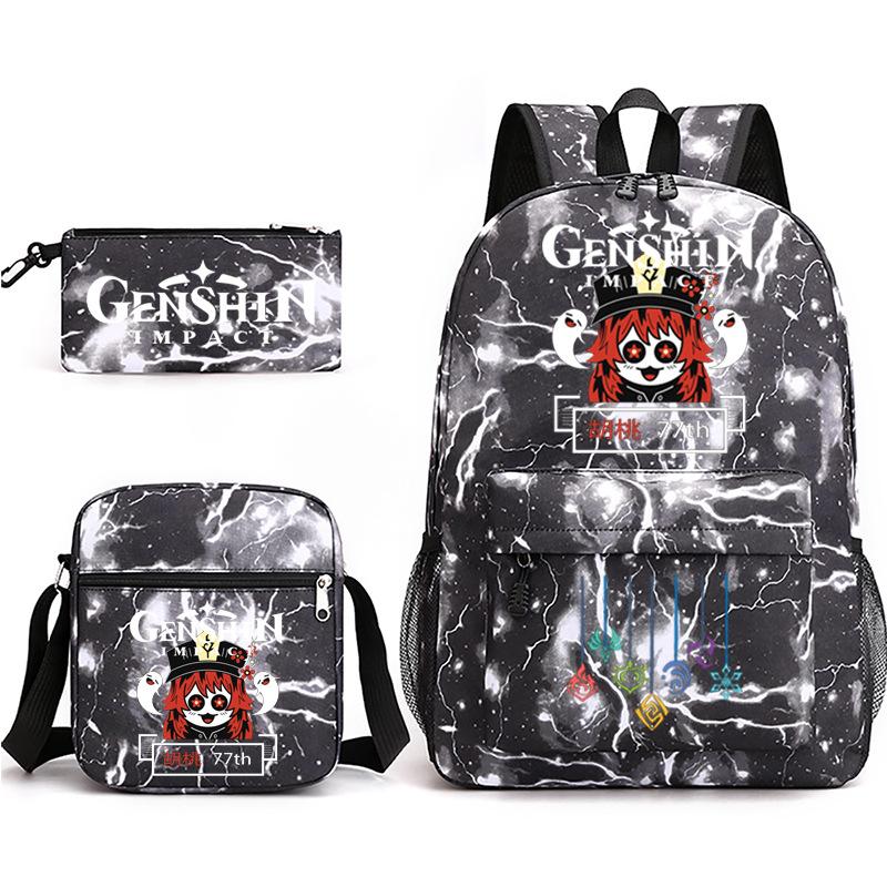 Three-piece Backpack Versatile High School Travel Bag