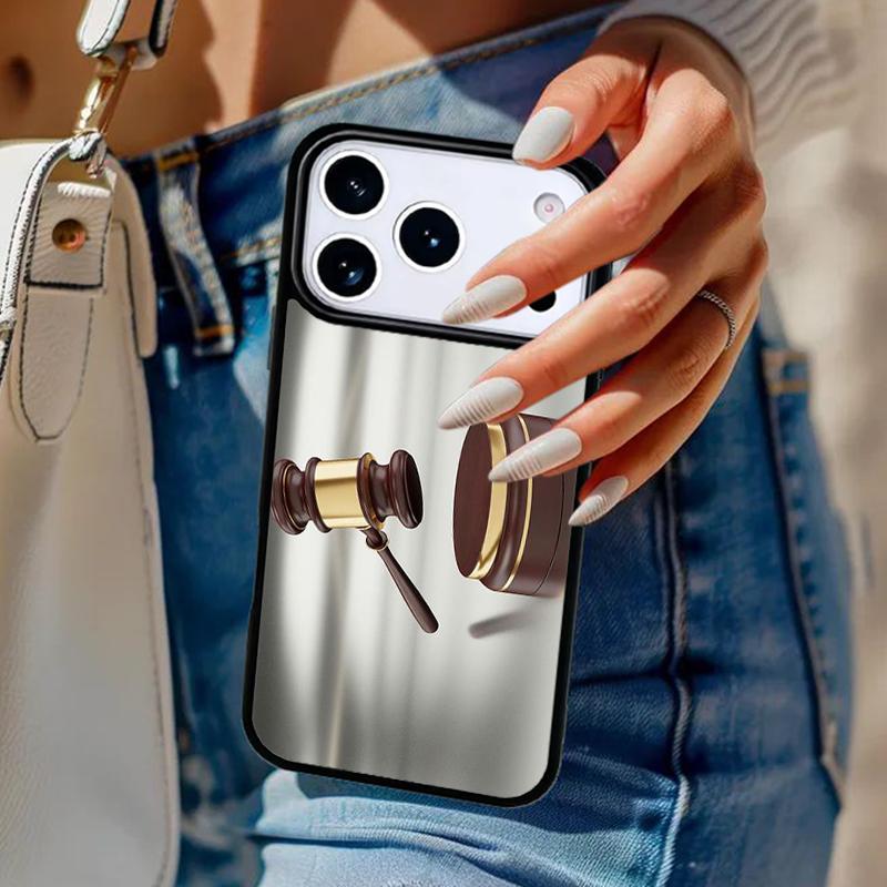 Gavel Law Judge Justice Phone Case For iPhone 17 Air 14 15 13 12 Max Cover For Apple 14 15 16 16e 11 Pro Max Plus Coque