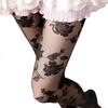 Women Sexy Rose Tattoo Tights Thin Sheer Hollow Out Pantyhose Floral Hosiery Collant Femme Medias Fantaisie